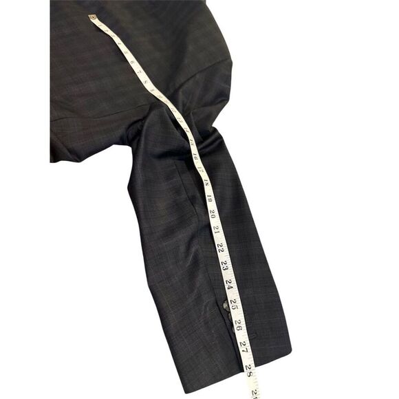 Hickey Freeman New York Traveler Wool Blend Grey Plaid Blazer Jacket Size 46R - Picture 11 of 14